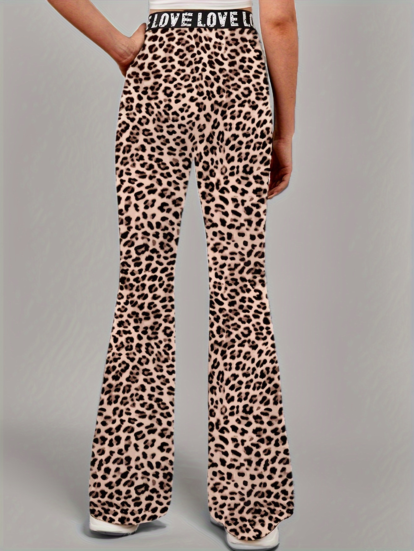Girls Leopard Print Flare Pants All Season - 图片 17