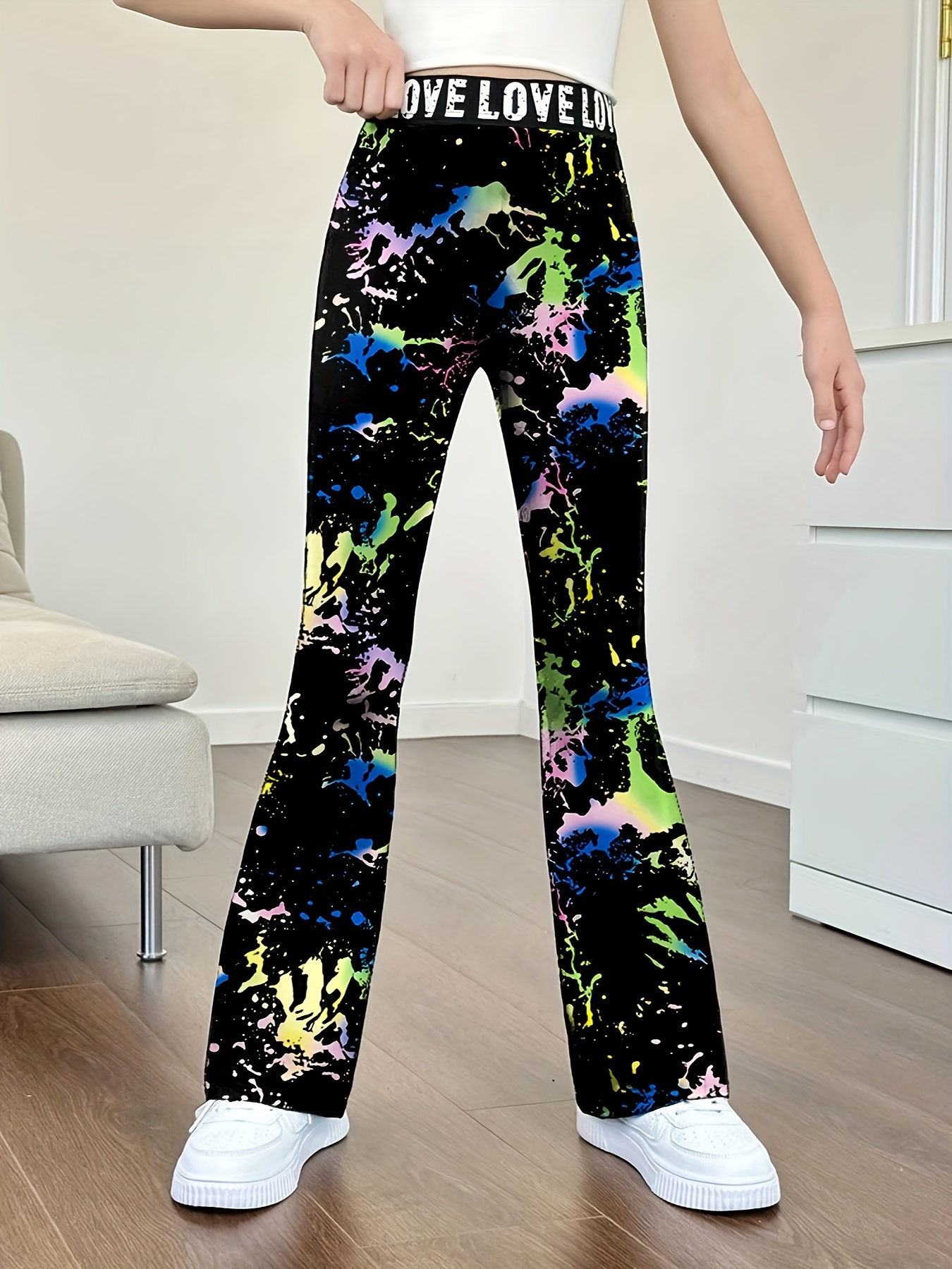 Girls Leopard Print Flare Pants All Season - 图片 6
