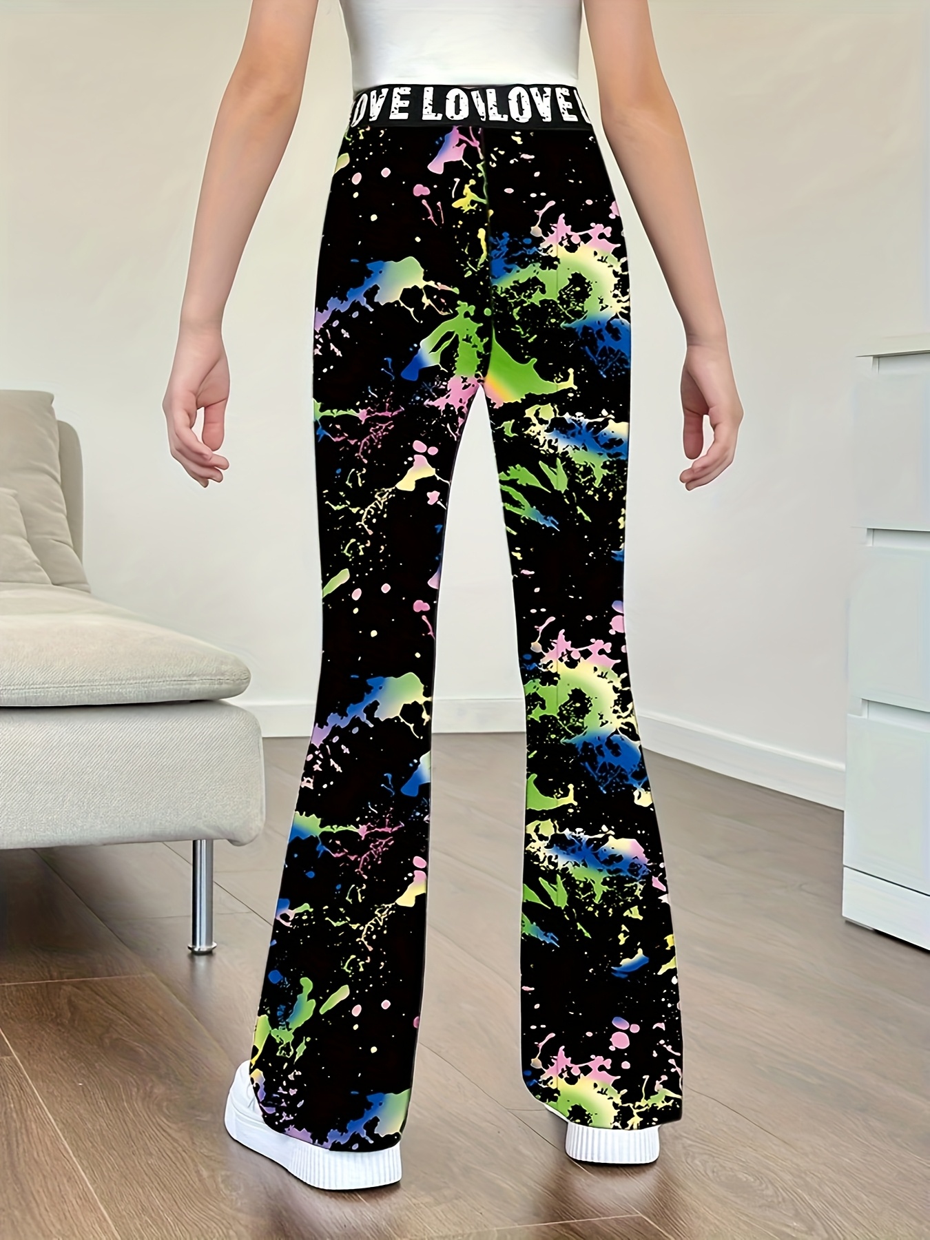 Girls Leopard Print Flare Pants All Season - 图片 5