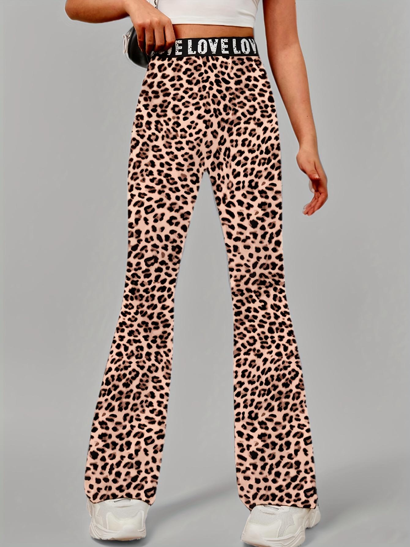 Girls Leopard Print Flare Pants All Season - 图片 4