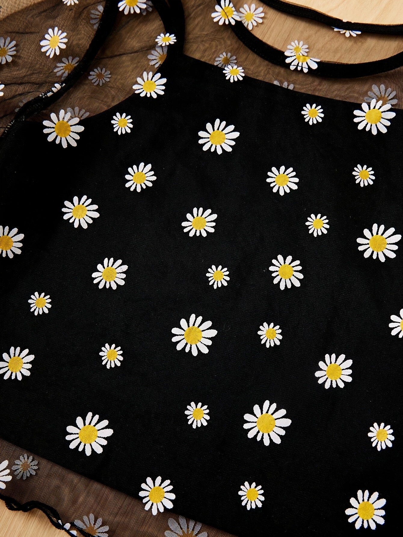 Girls Floral Sheer Mesh T-Shirts Summer - 图片 11