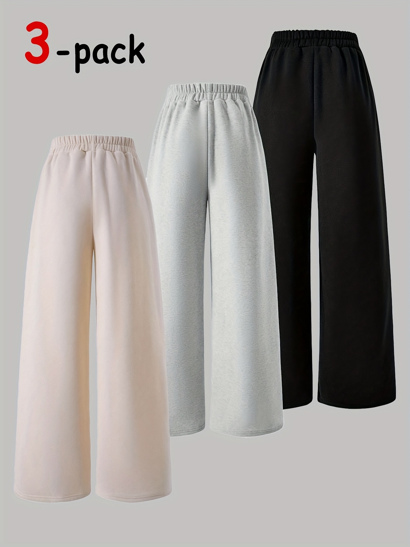 Girls Number Graphic Wide Leg Sweatpants Fall - 图片 2