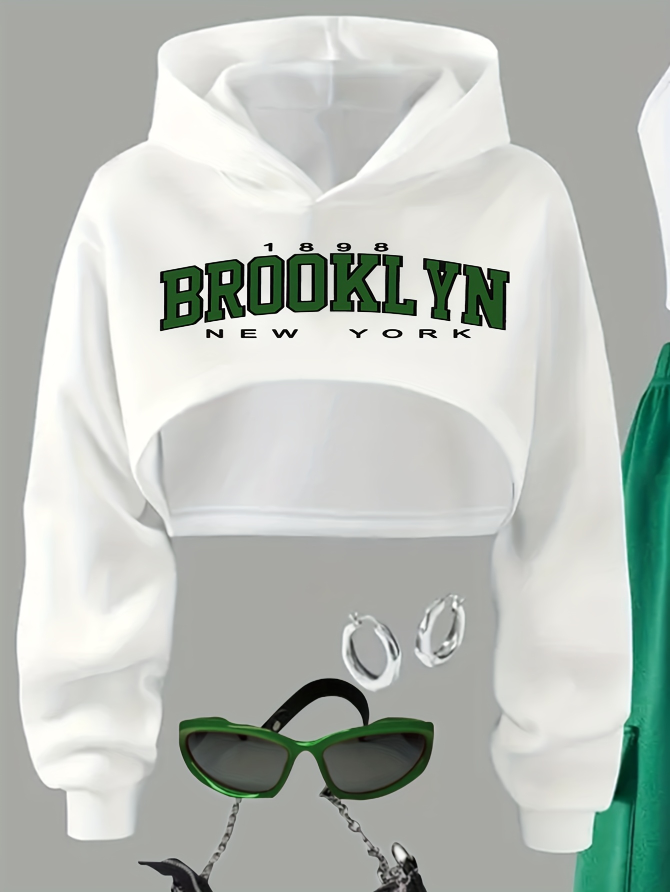 Girls Letter Print Streetwear Hoodie Cami Cargo Pants 3-Piece Set Fall Winter - 图片 3