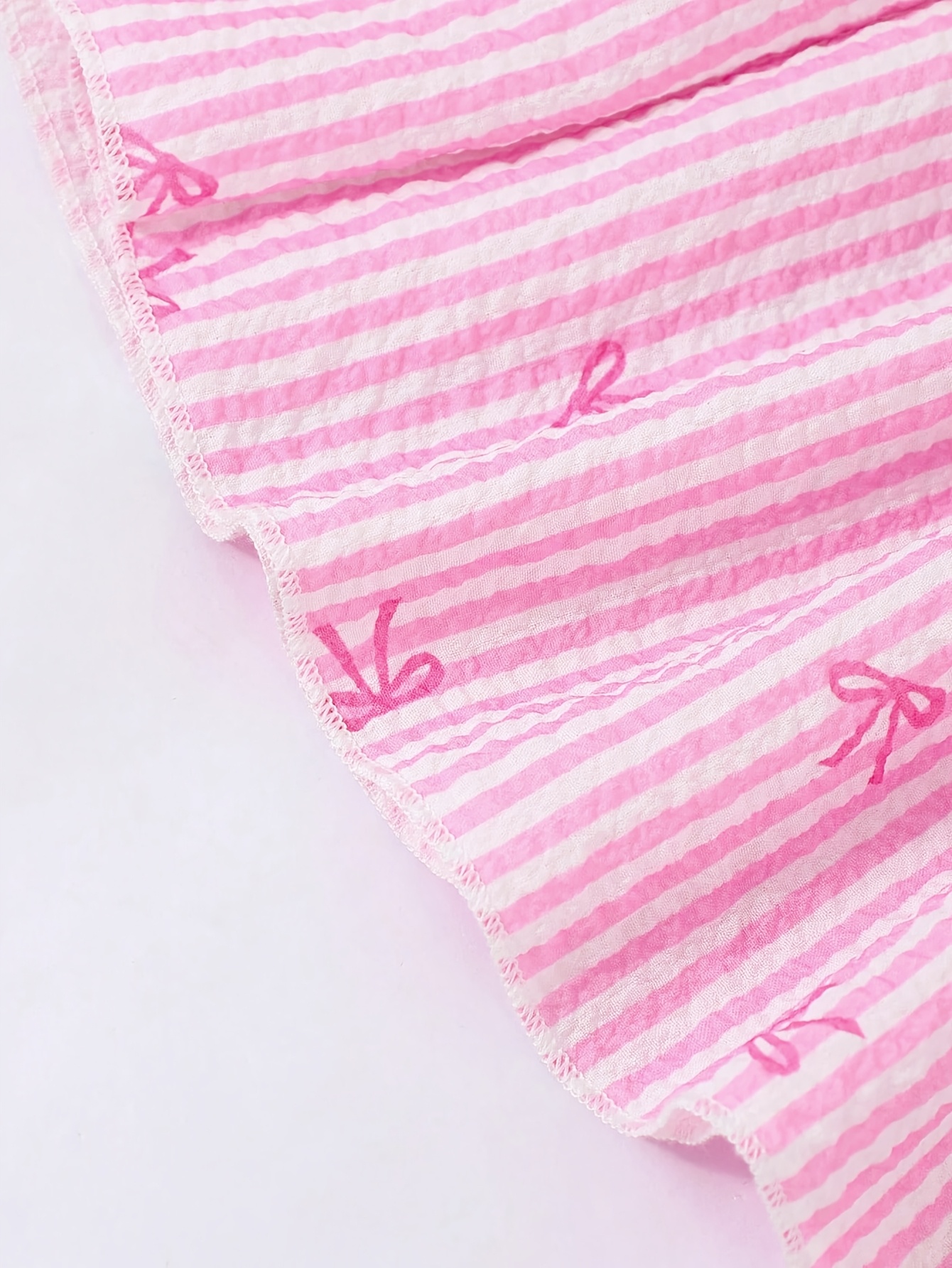 Girls Striped Bow Striped Cami Wide Leg Pants 2-Piece Set Spring Summer - 图片 5