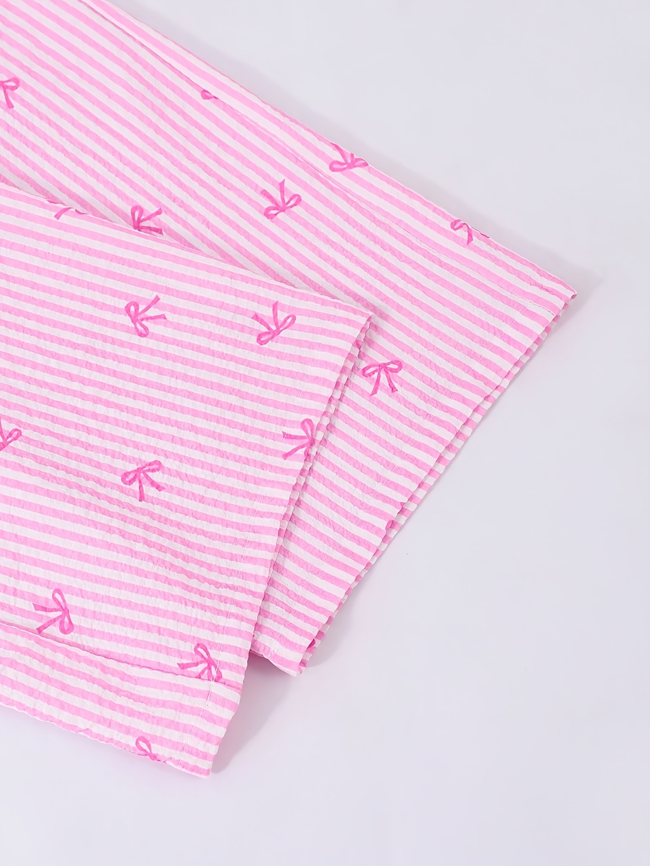 Girls Striped Bow Striped Cami Wide Leg Pants 2-Piece Set Spring Summer - 图片 7