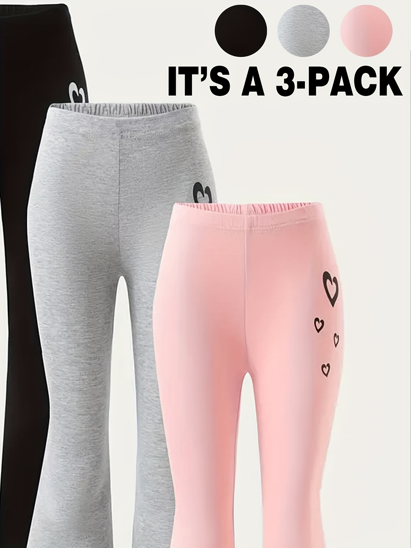 Girls Heart Print Star Print Flare Pants All Season - 图片 9