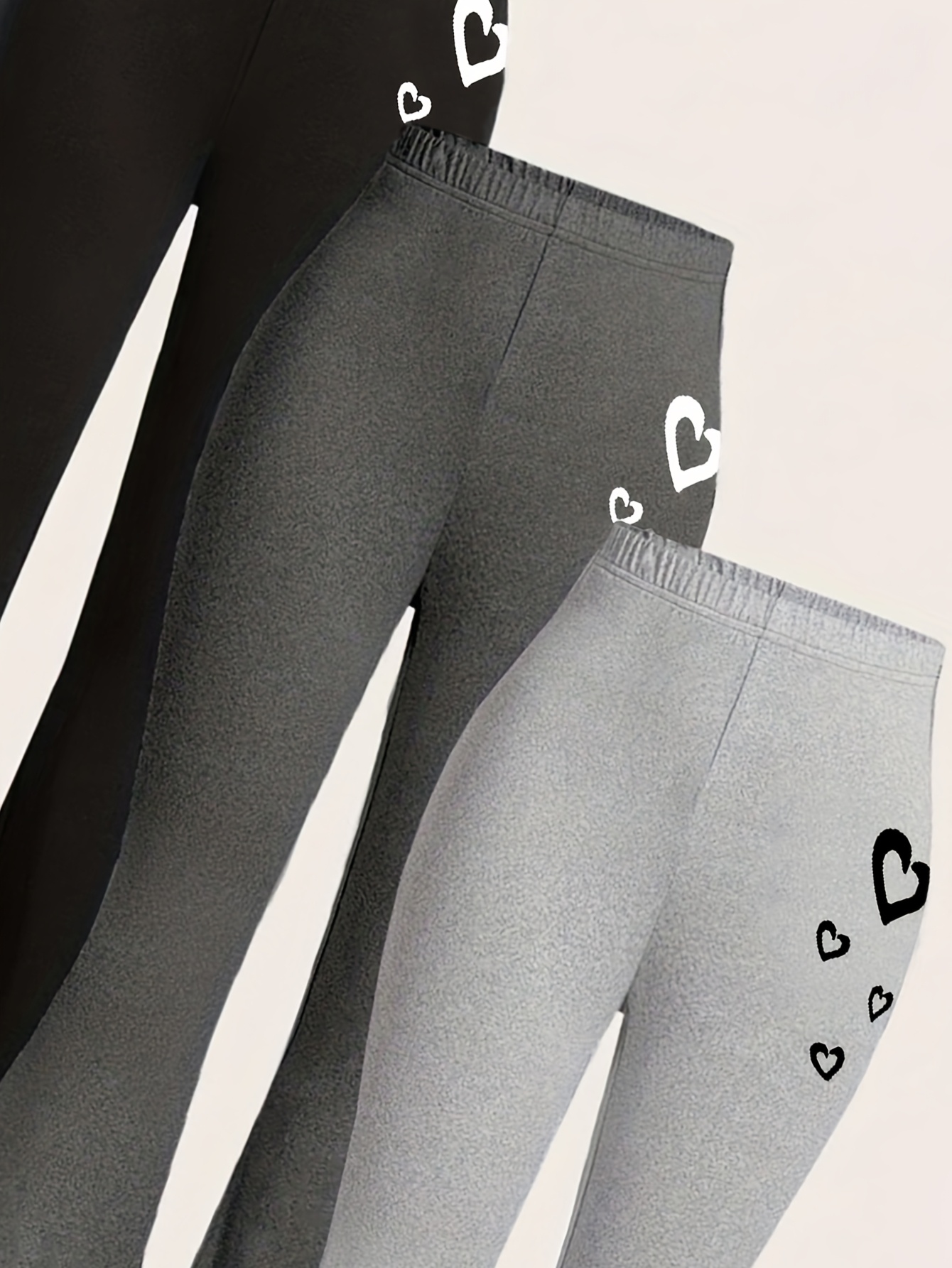 Girls Heart Print Star Print Flare Pants All Season - 图片 7