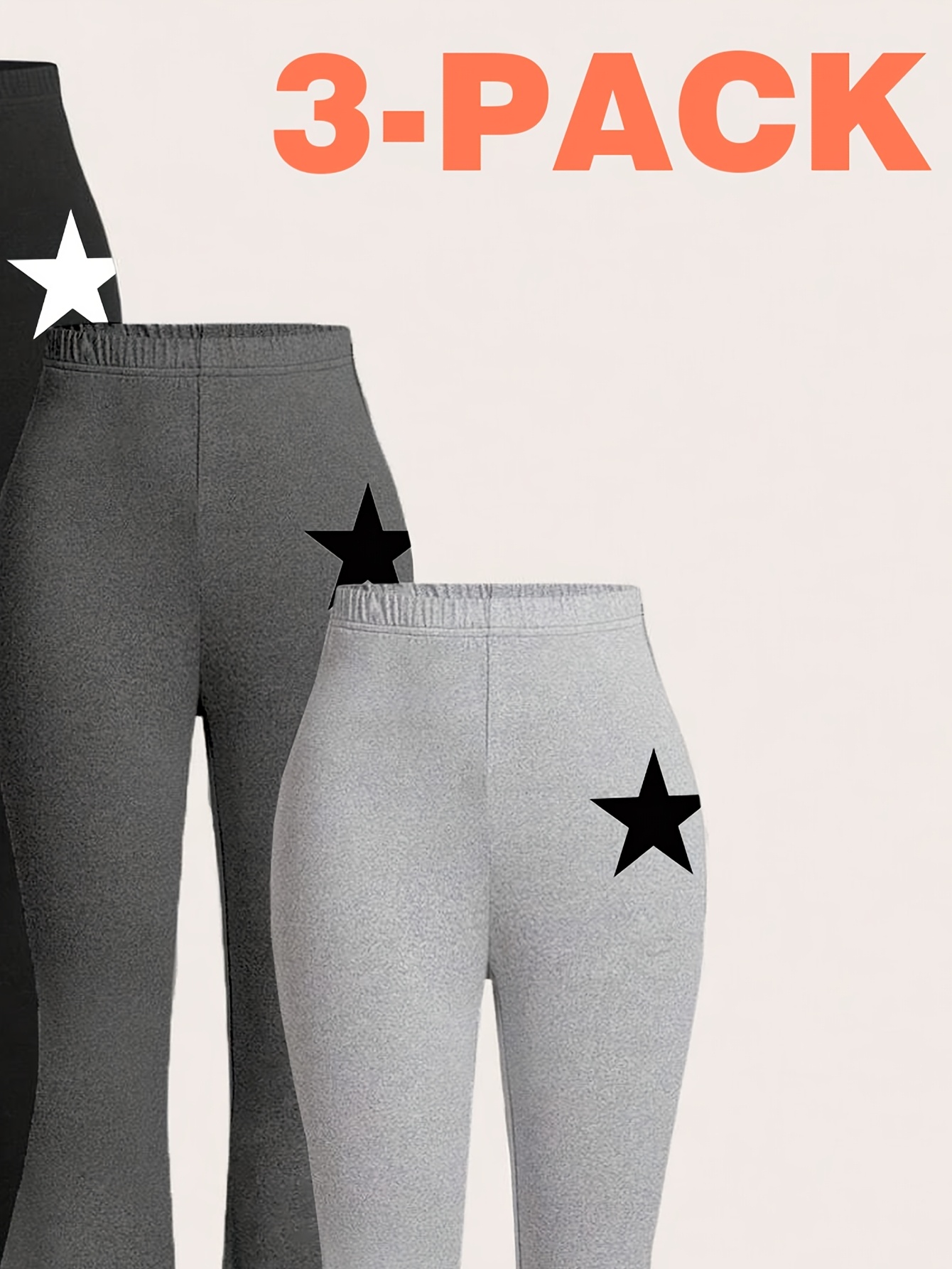 Girls Heart Print Star Print Flare Pants All Season - 图片 12