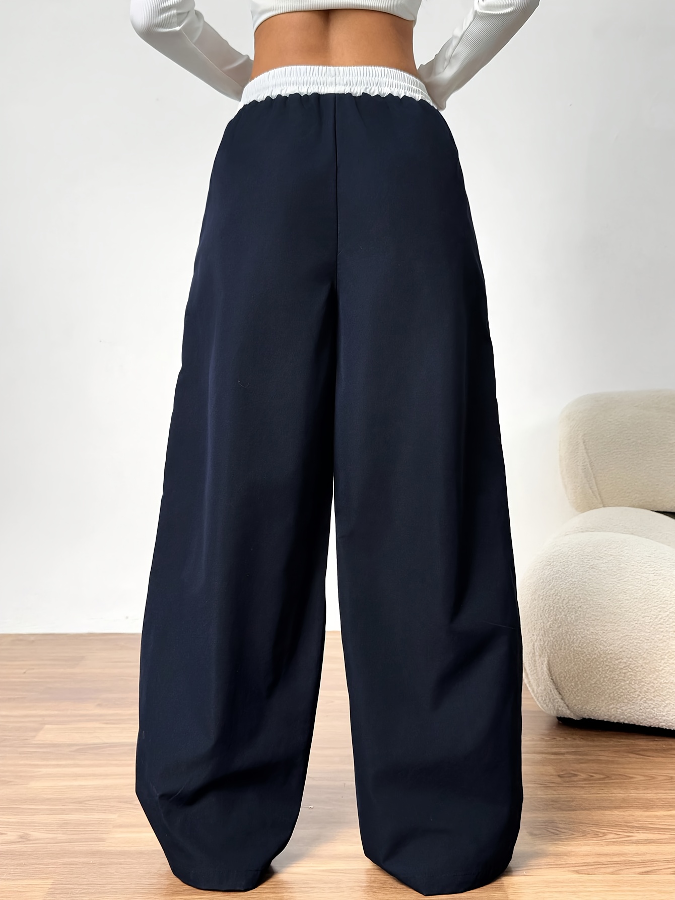 Girls Side Stripe Loose Fit Wide Leg Pants Spring Summer - 图片 2