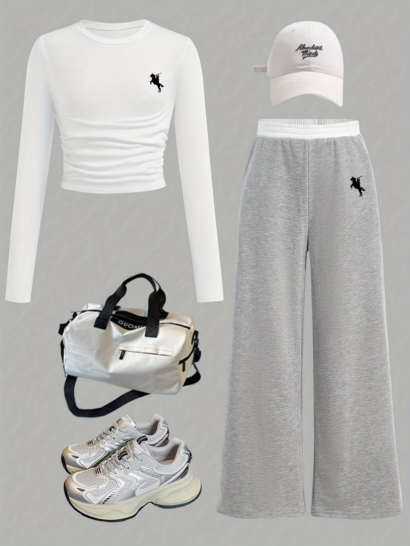 Girls Solid Long Sleeve Top Straight Pants 2-Piece Set Spring Summer - 图片 2