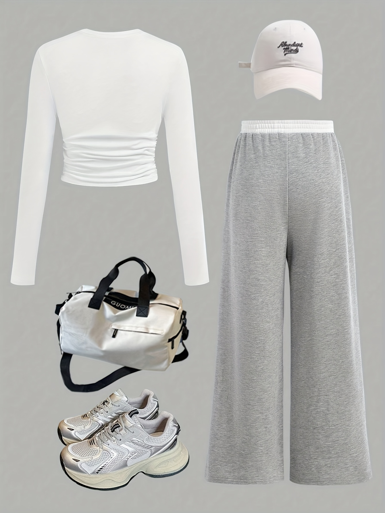 Girls Solid Long Sleeve Top Straight Pants 2-Piece Set Spring Summer - 图片 4