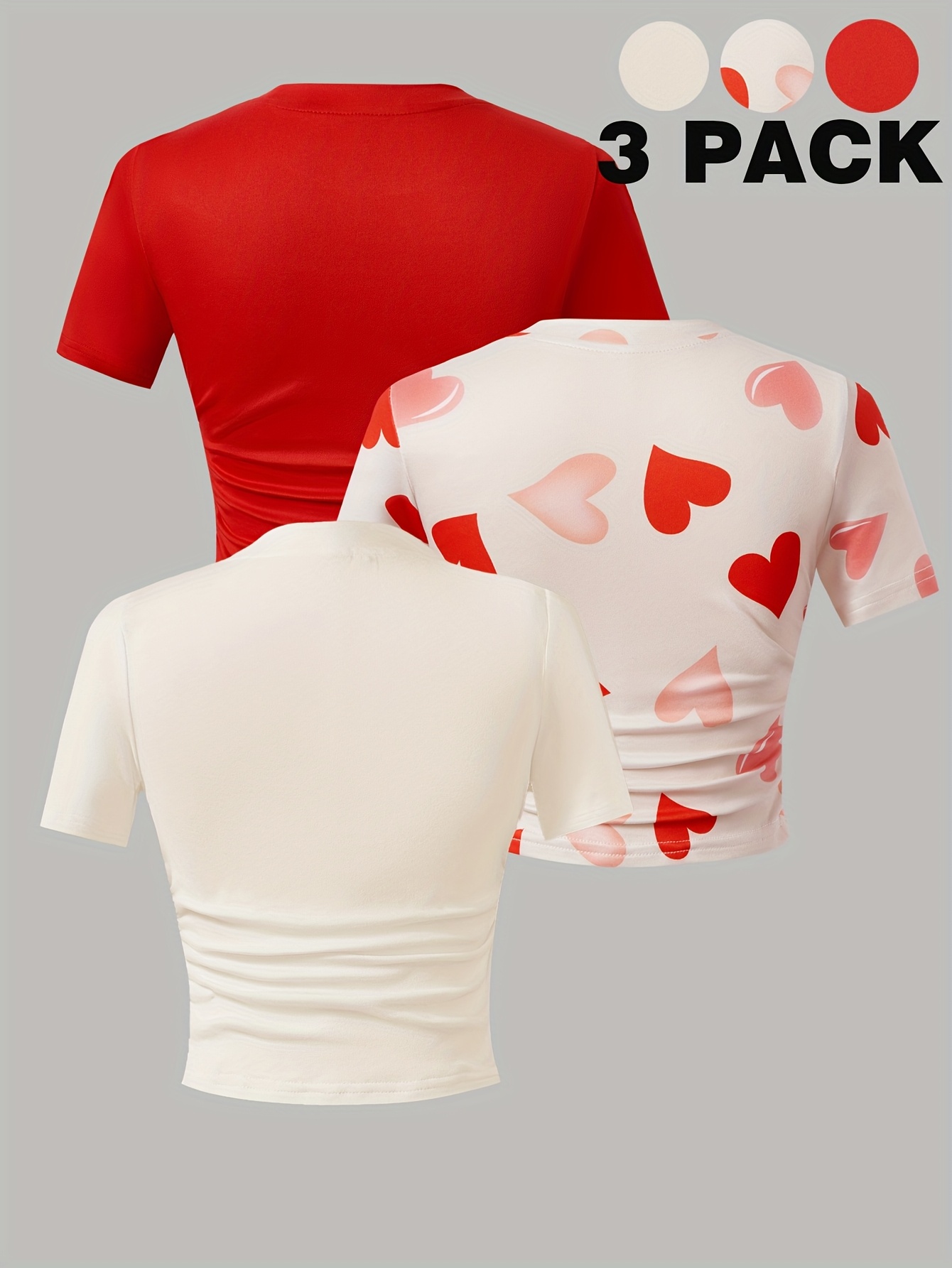 Girls Heart Graphic T-Shirts Summer - 图片 4