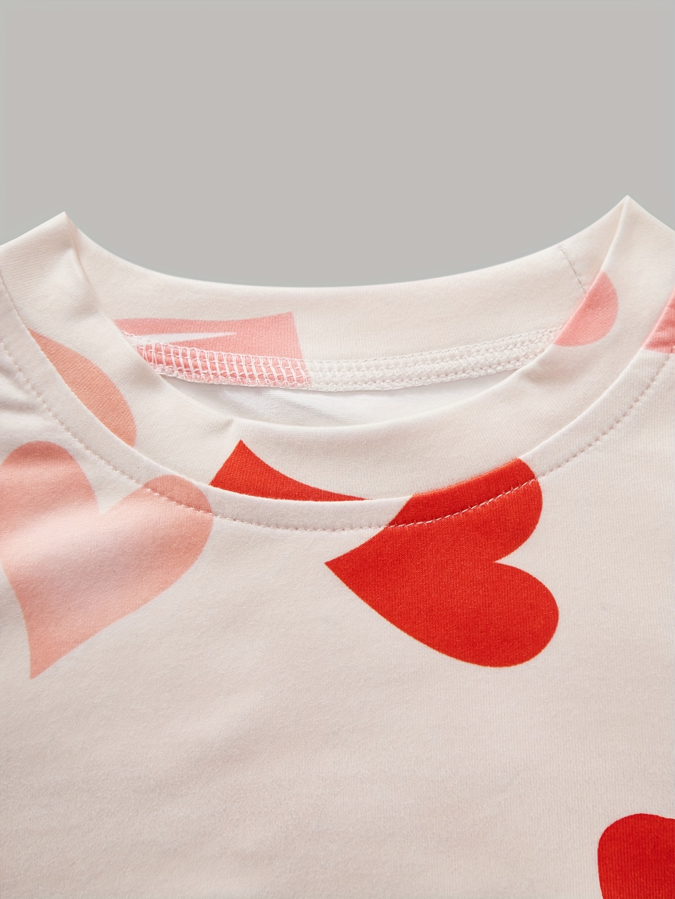 Girls Heart Graphic T-Shirts Summer - 图片 6