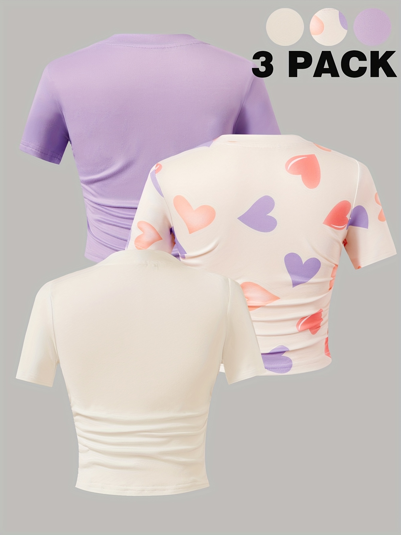 Girls Heart Graphic T-Shirts Summer - 图片 8