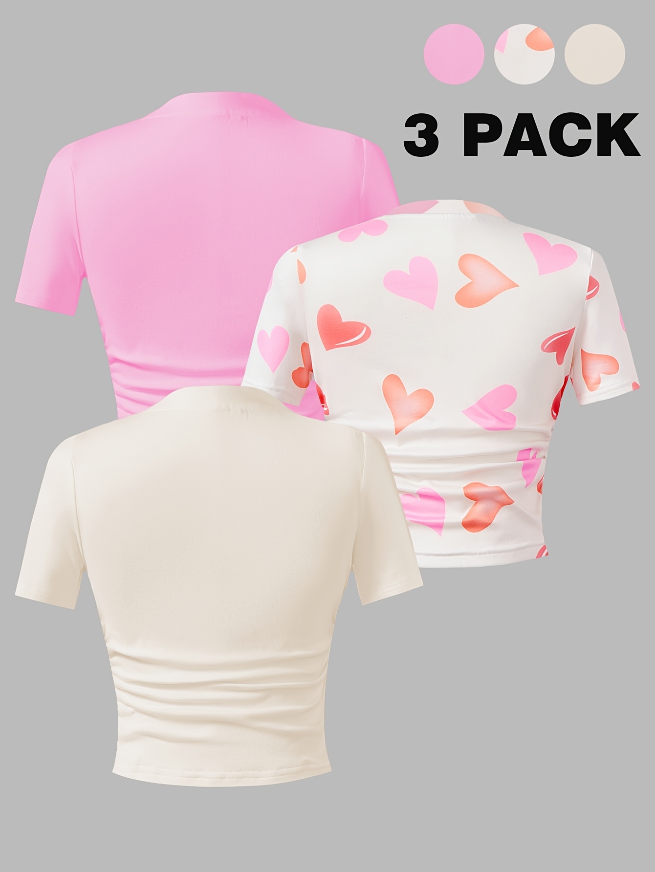 Girls Heart Graphic T-Shirts Summer - 图片 13