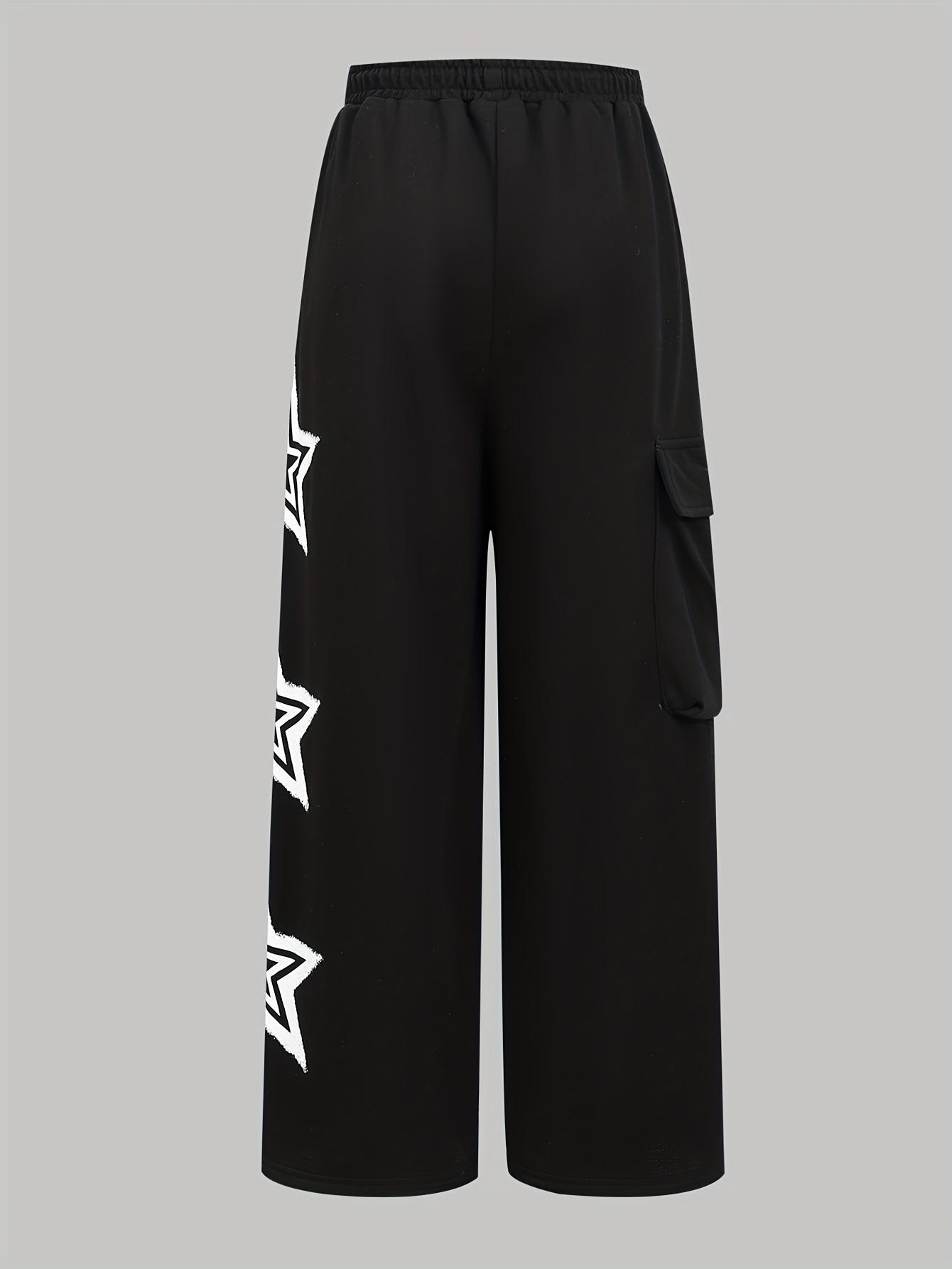 Girls Y2K Star Print Wide Leg Sweatpants All Season - 图片 3