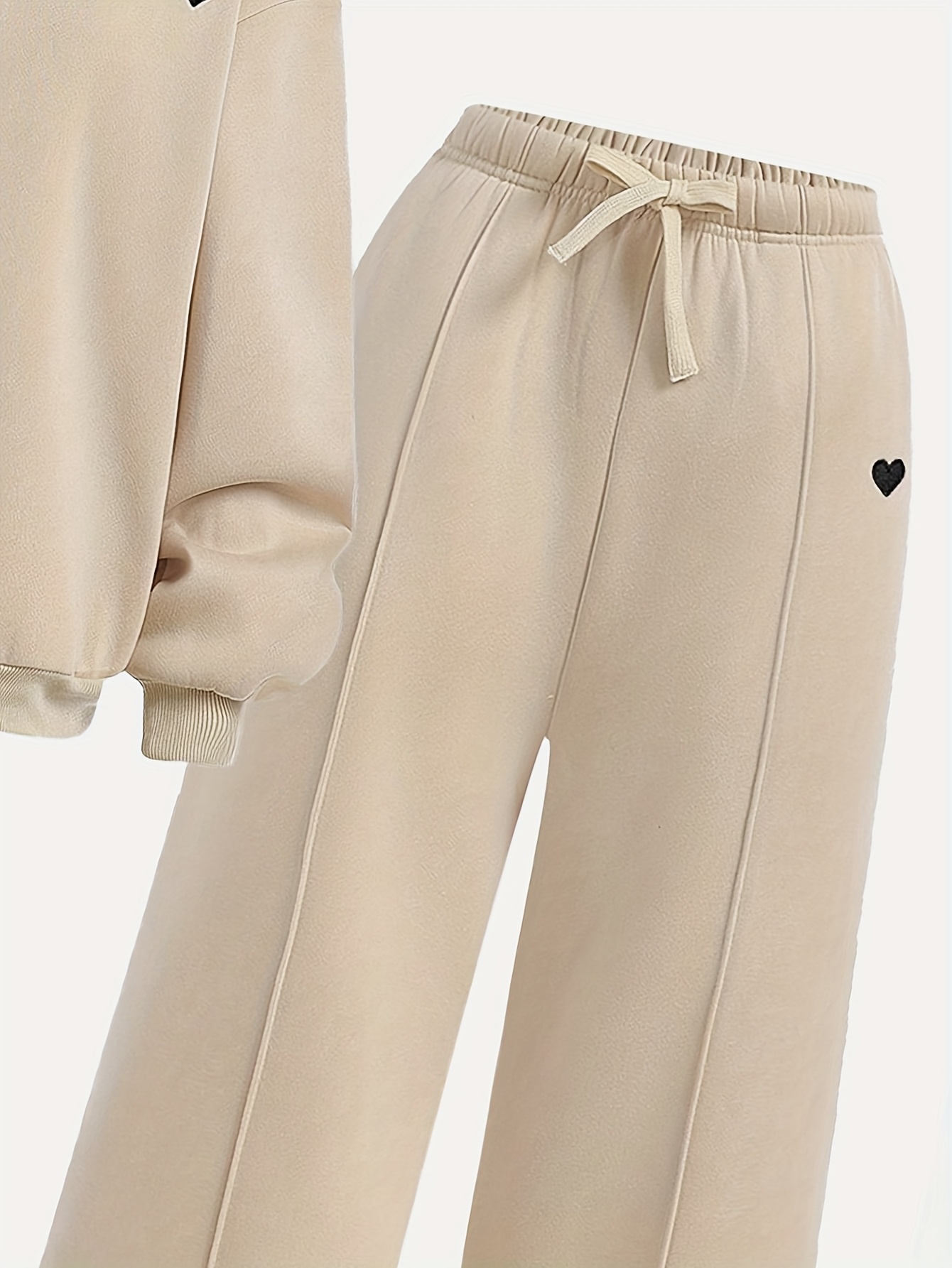 Girls Boho Solid Sweatshirt Pants 2-Piece Set Fall Winter - 图片 4