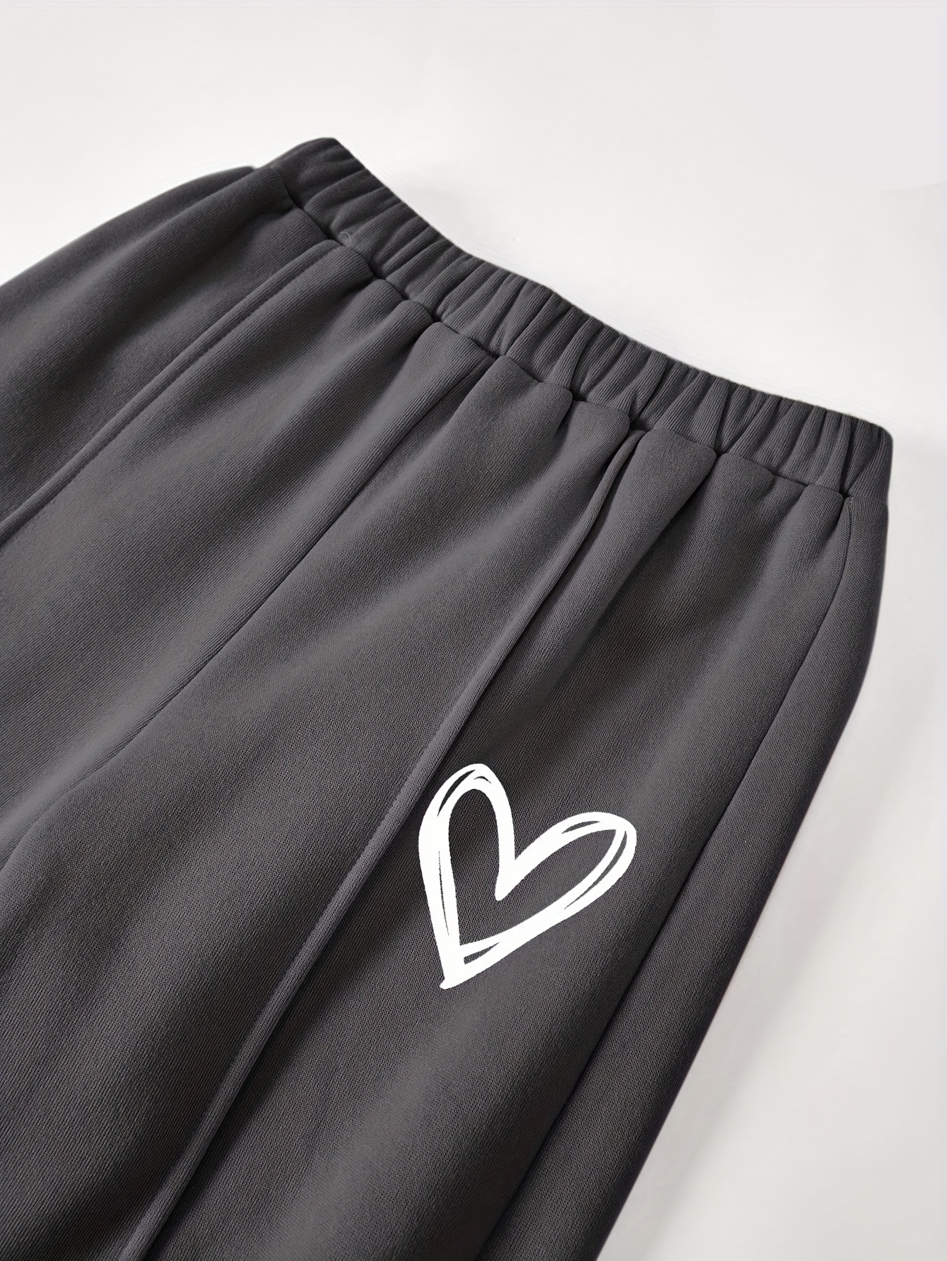 Girls Heart Graphic K-Pop Sweatshirt Sweatpants 2-Piece Set Fall Winter - 图片 4