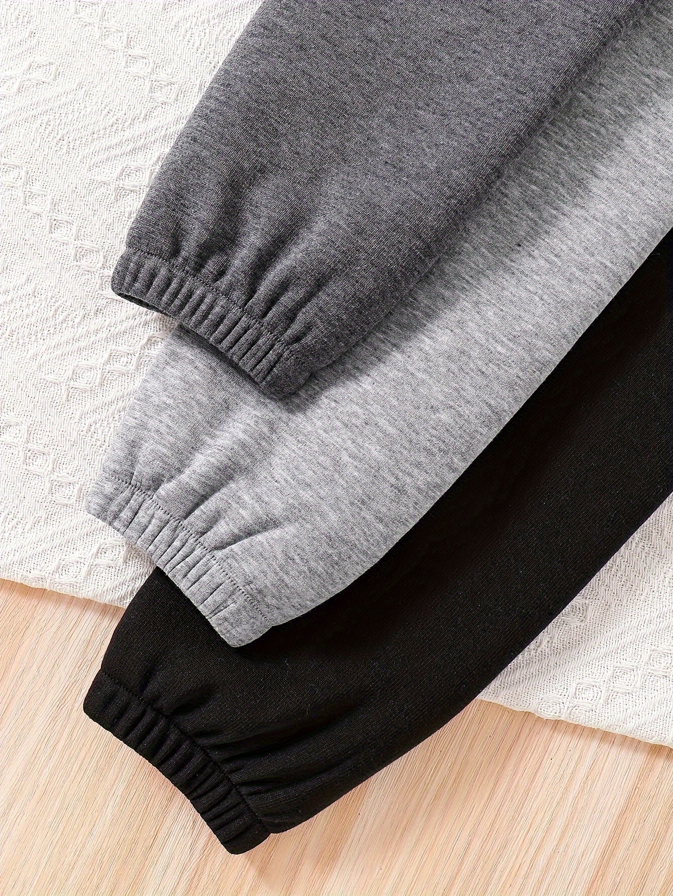 Girls Letter Print Fleece Sweatpants Fall Winter - 图片 5