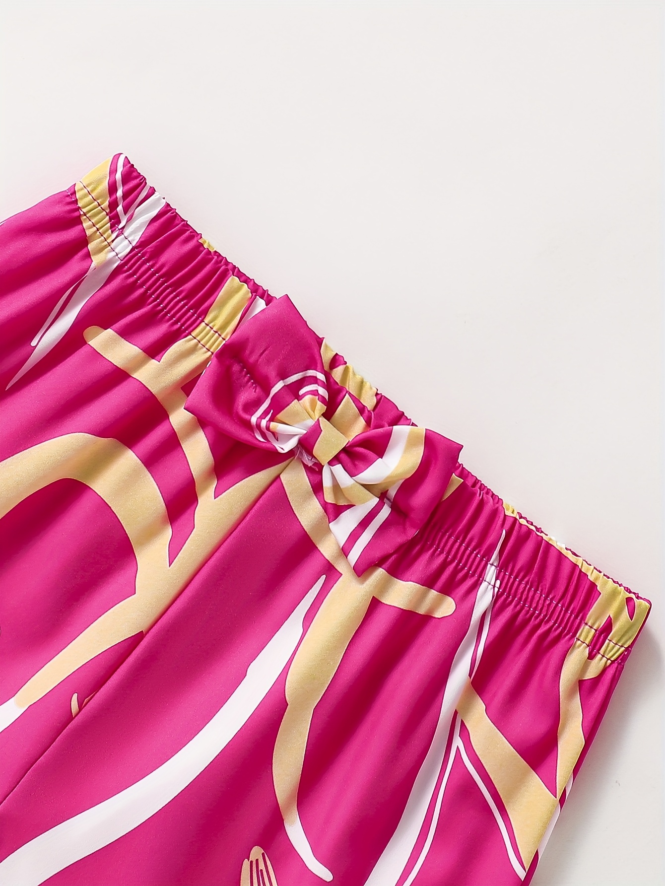 Girls Geometric Print T-Shirt Wide Leg Pants 2-Piece Set Spring Summer - 图片 21