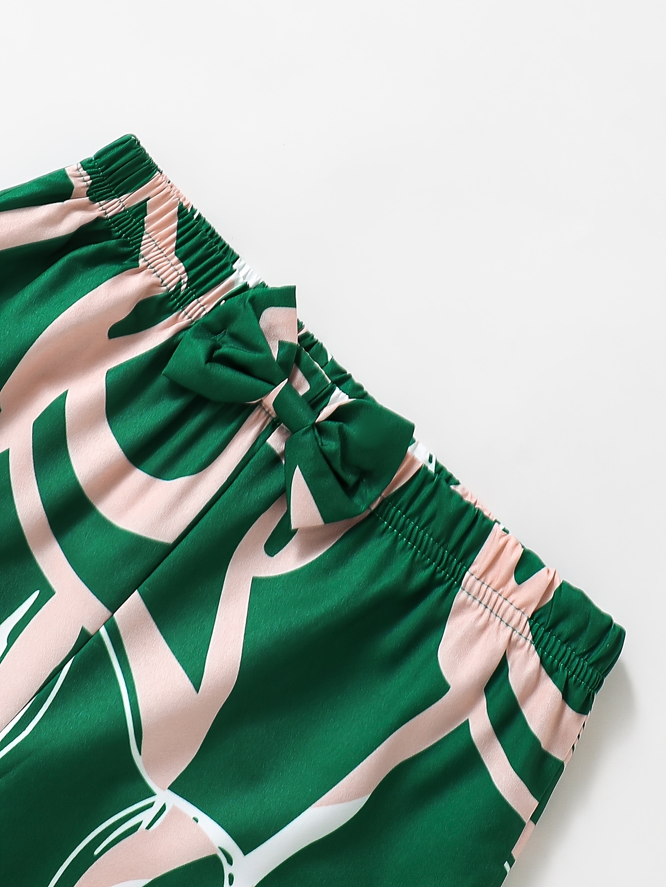 Girls Geometric Print T-Shirt Wide Leg Pants 2-Piece Set Spring Summer - 图片 10