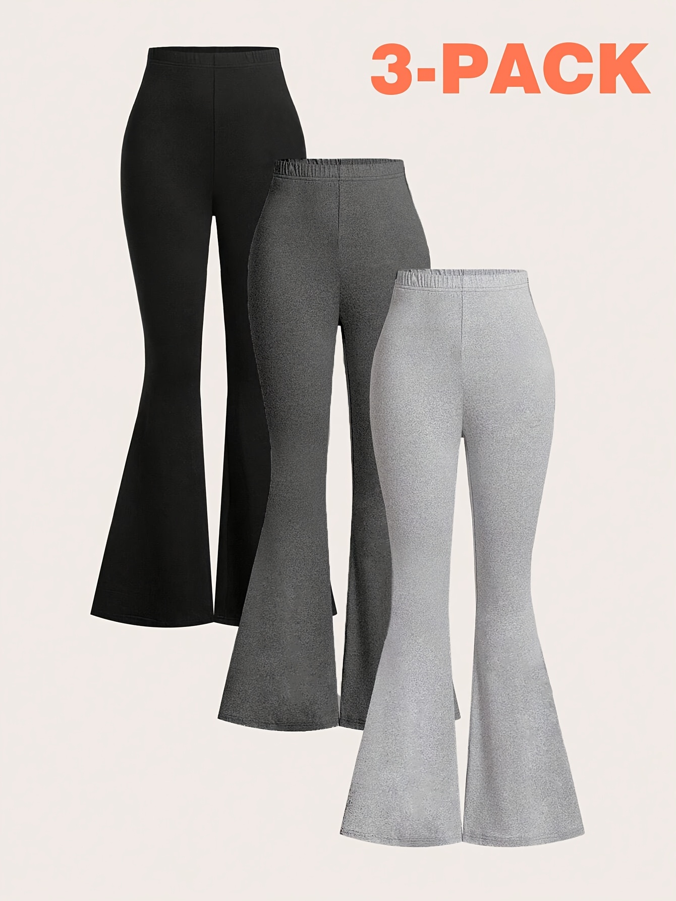Girls Solid Flare Pants All Season - 图片 3