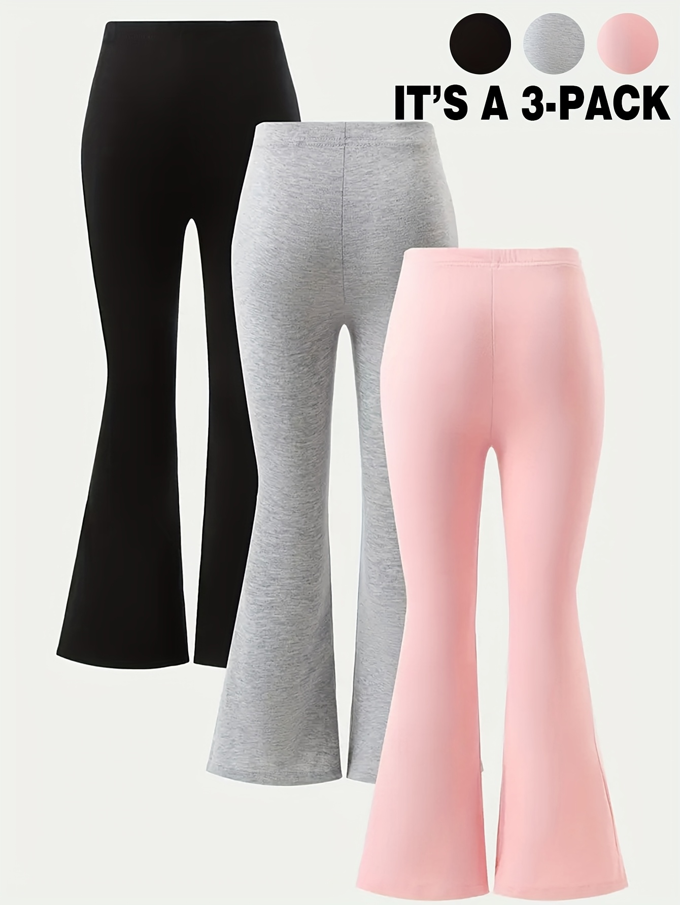 Girls Solid Flare Pants All Season - 图片 8