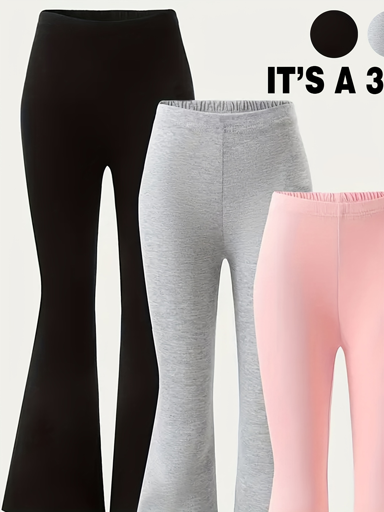 Girls Solid Flare Pants All Season - 图片 9