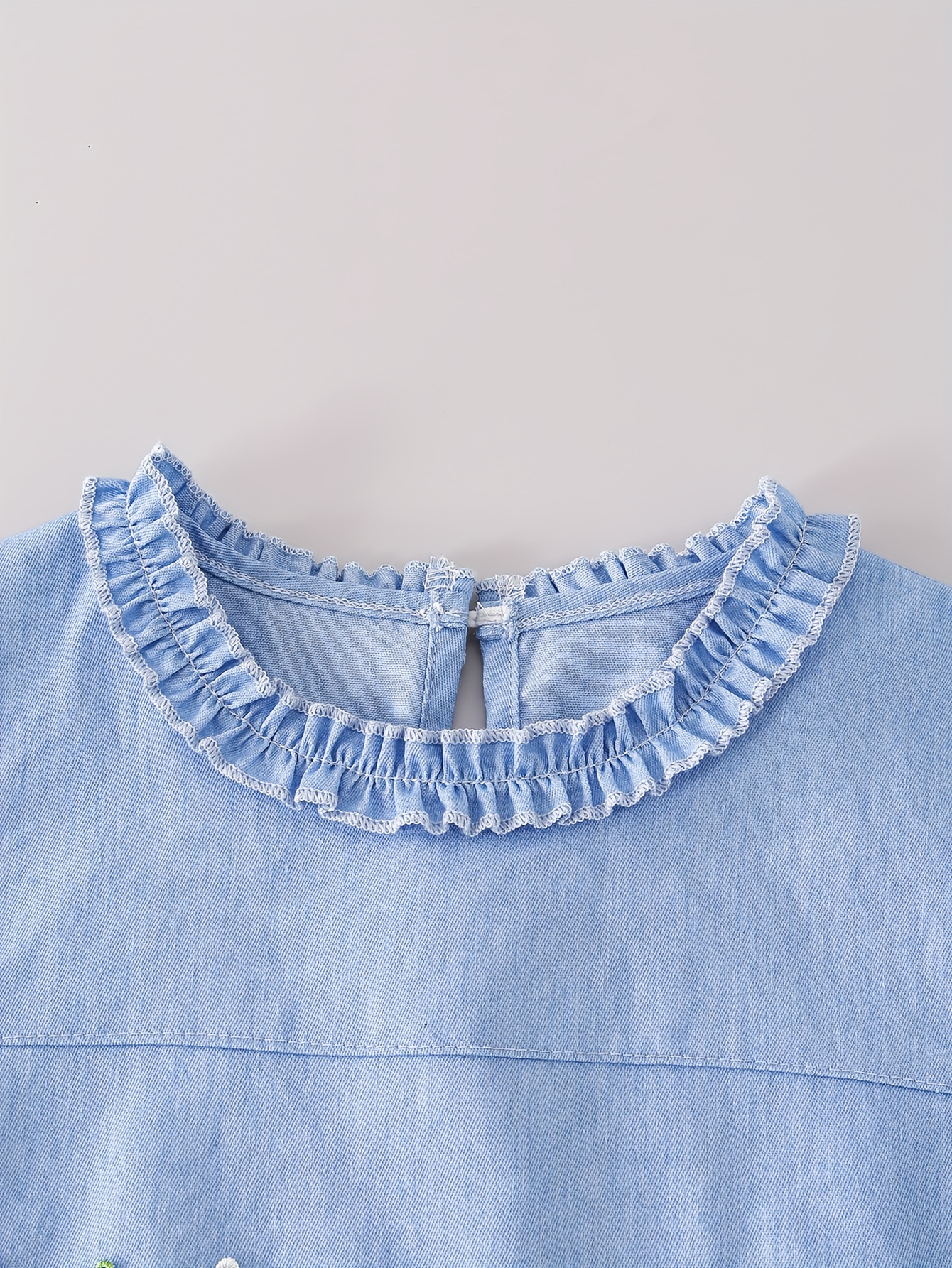 Girls Denim Ruffle Denim Top Jeans 2-Piece Set All Season - 图片 5