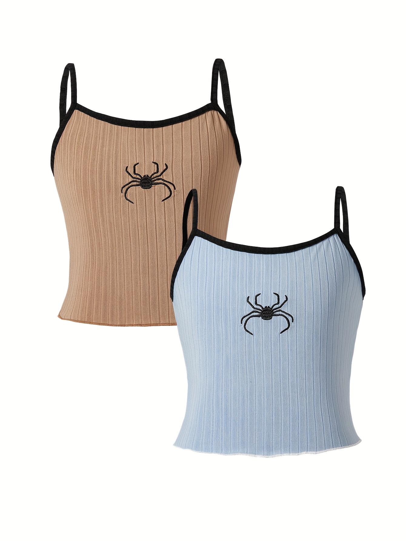 Girls Spider Embroidery Cami Tops Summer - 图片 3
