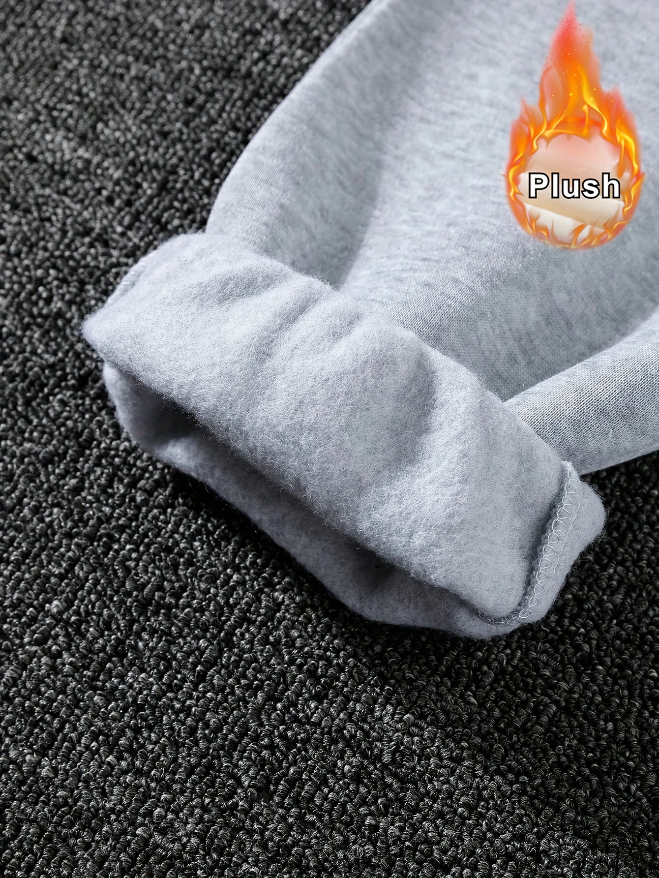Girls Letter Print Fleece Sweatpants Fall Winter - 图片 4