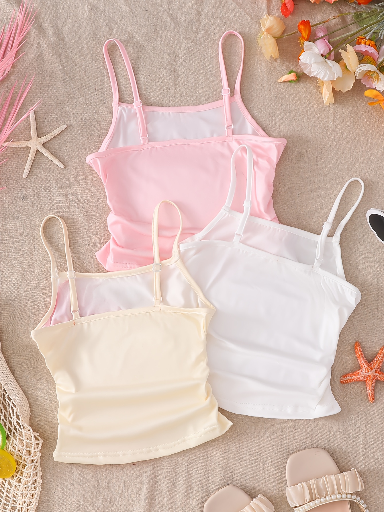 Girls Floral Boho Cami Tops Summer - 图片 2