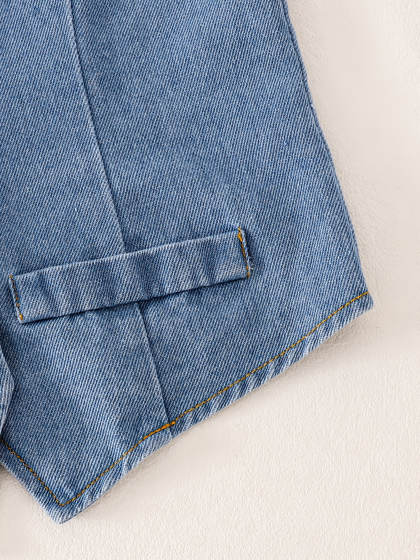 Girls Solid Denim Denim Vest Shorts 2-Piece Set Spring Summer - 图片 8