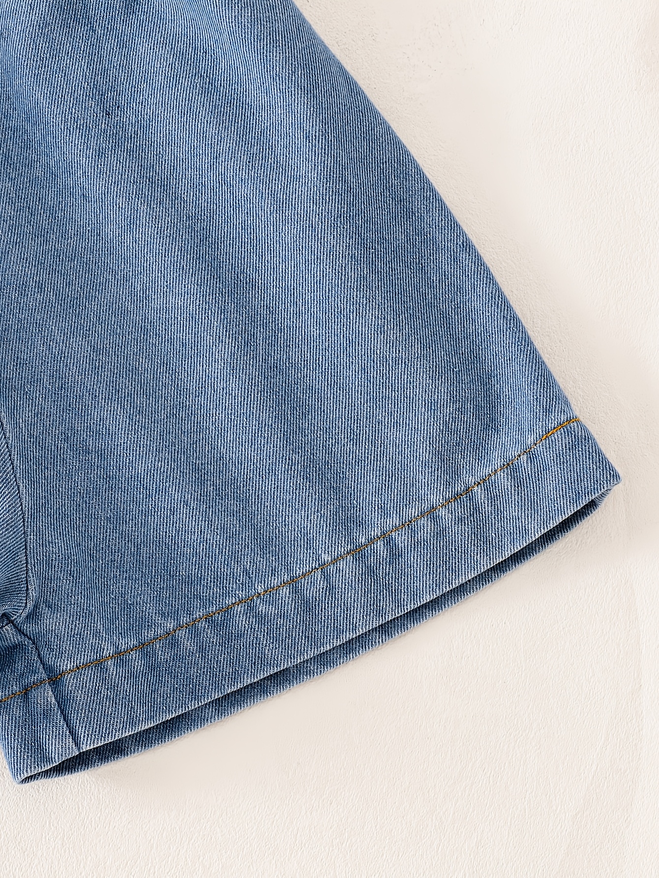Girls Solid Denim Denim Vest Shorts 2-Piece Set Spring Summer - 图片 7
