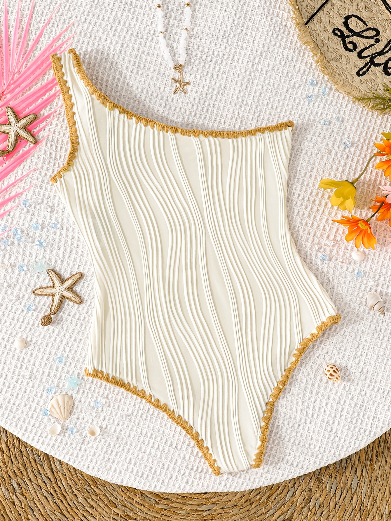 Girls Boho Shell Detail Swimsuit Summer - 图片 2