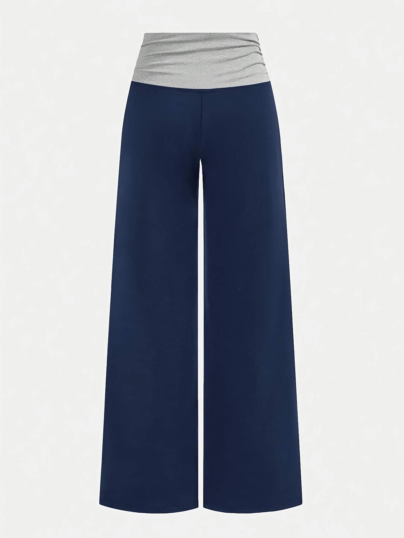 Girls Contrast Waist Streetwear Wide Leg Sweatpants Spring Summer - 图片 3