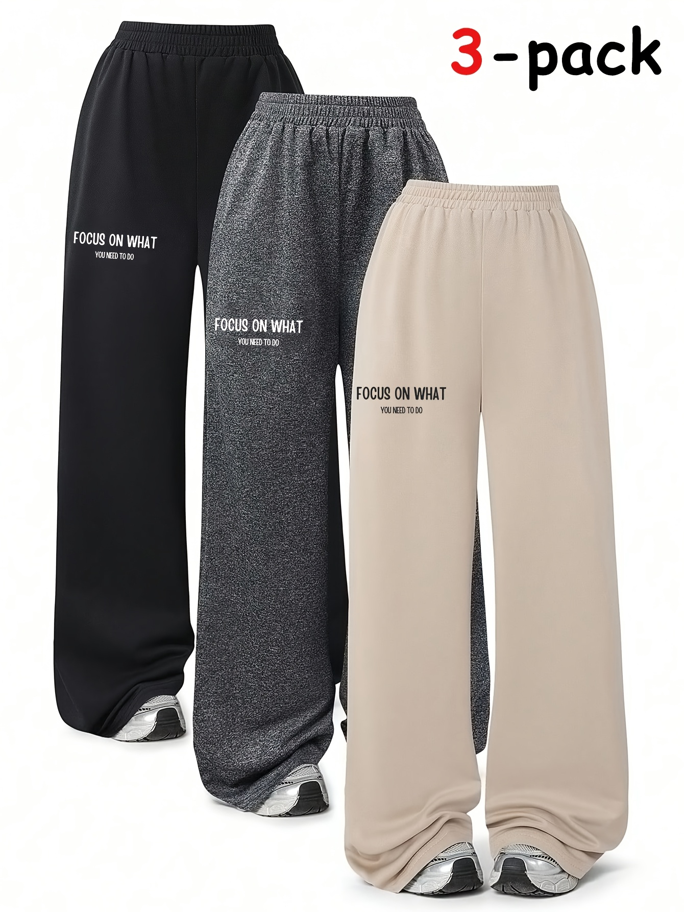 Girls Letter Print Streetwear Sweatpants Spring Summer - 图片 3