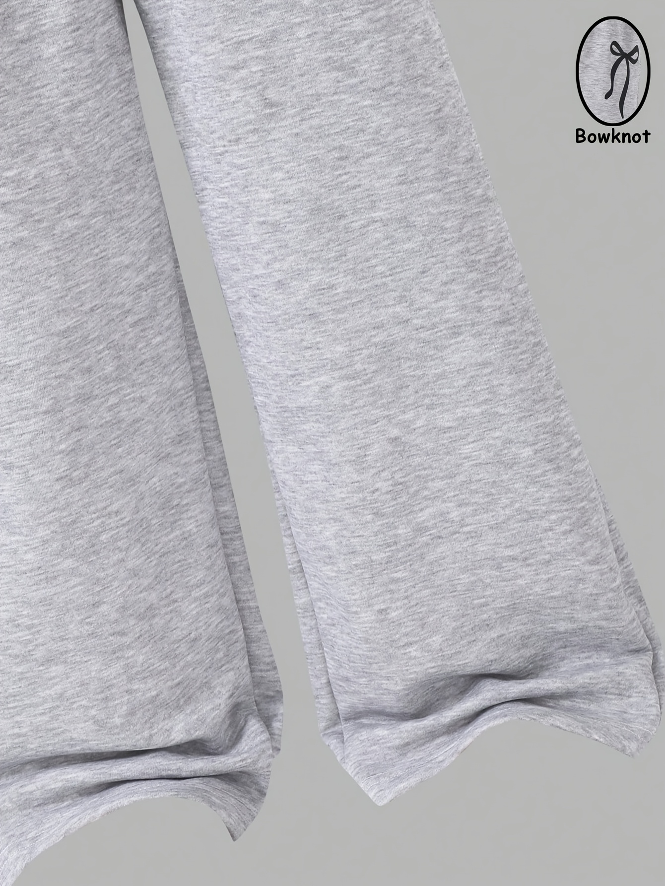 Girls Bow Print Contrast Waist Sweatpants Spring Summer - 图片 4