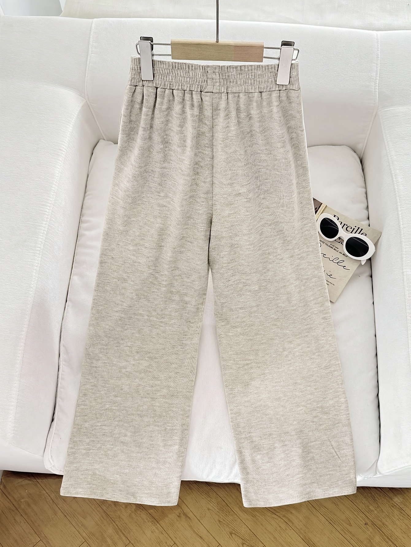 Girls Solid Pocket Straight Leg Pants Spring Summer - 图片 3