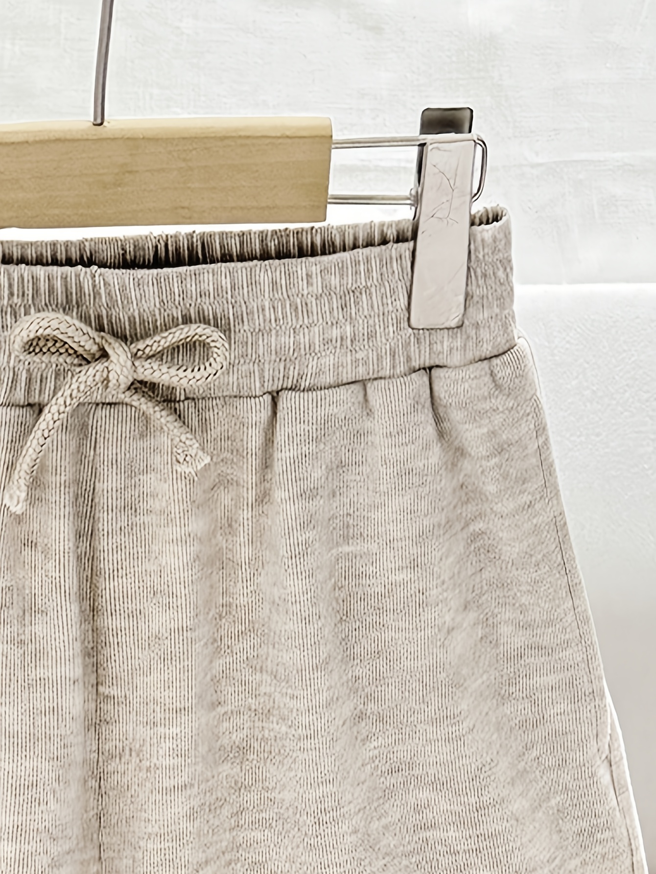Girls Solid Pocket Straight Leg Pants Spring Summer - 图片 4