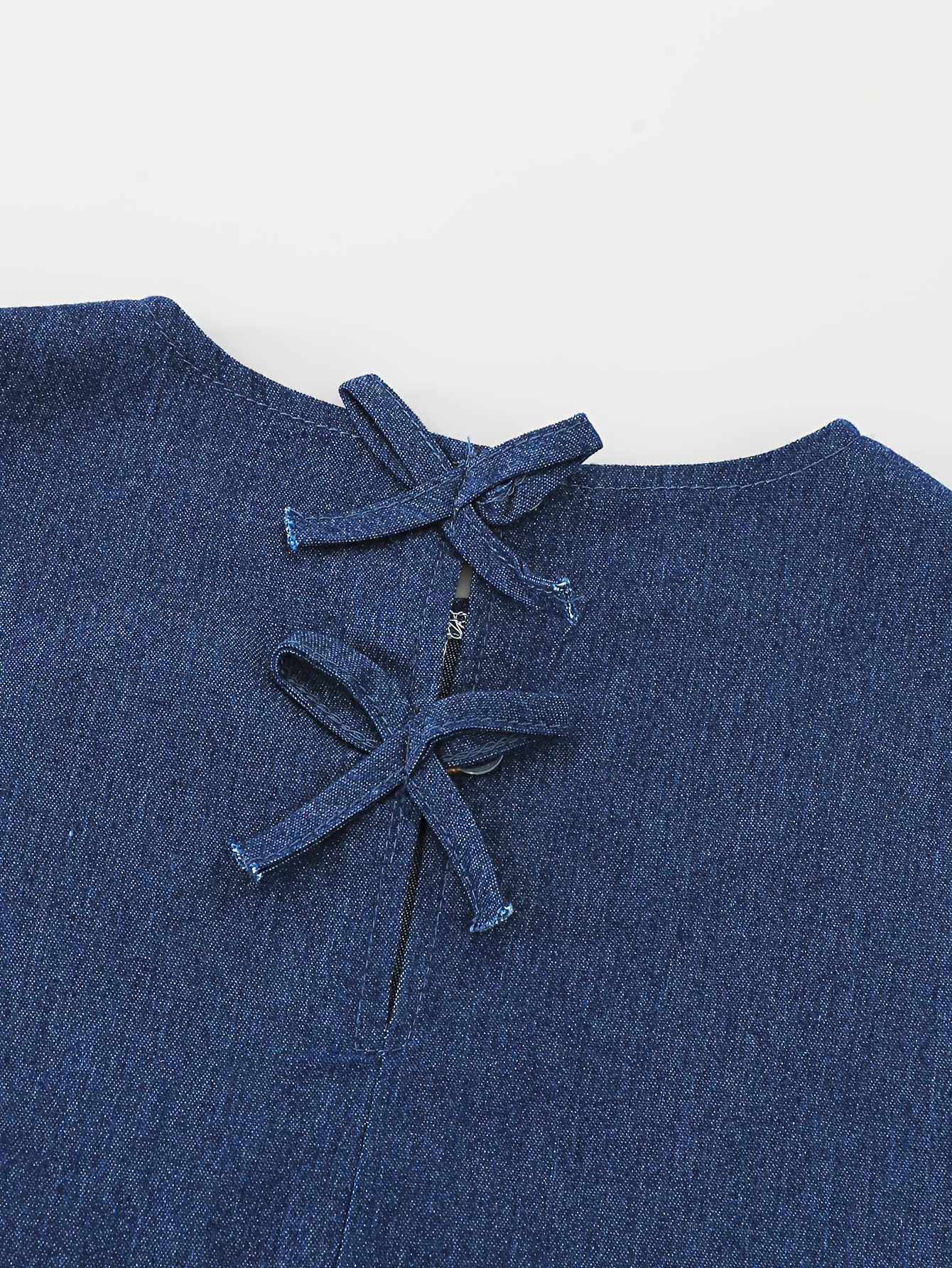 Girls Lace Up Sleeveless Denim Mini Dress Spring Summer - 图片 4