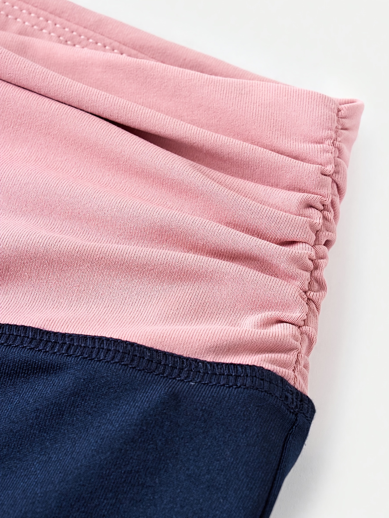 Girls Contrast Waist Streetwear Wide Leg Sweatpants Spring Summer - 图片 4