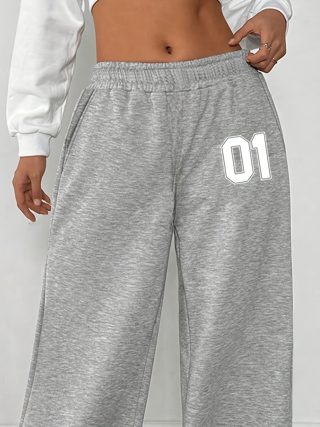 Girls Number Graphic Streetwear Sweatpants All Season - 图片 4