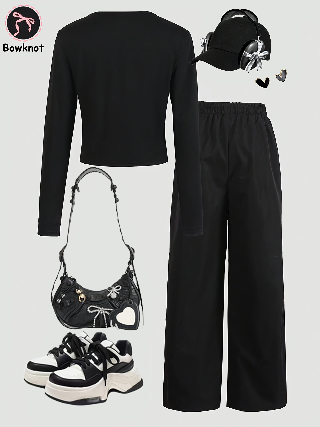 Girls Butterfly Print Side Detail Sweatshirt Pants 2-Piece Set Spring Summer - 图片 3