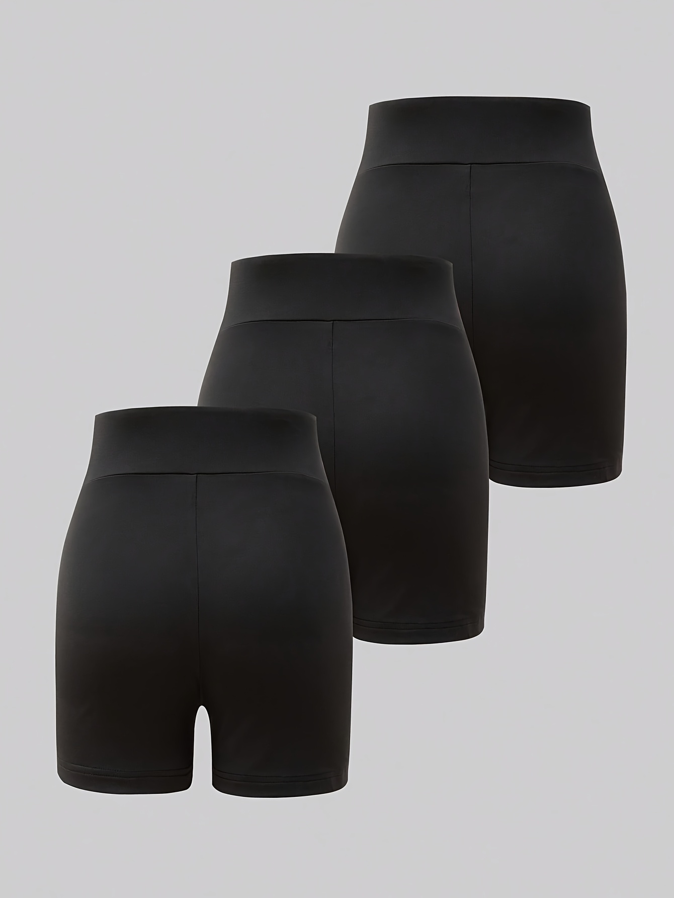 Girls Cross Waist Solid Biker Shorts Spring Summer - 图片 3