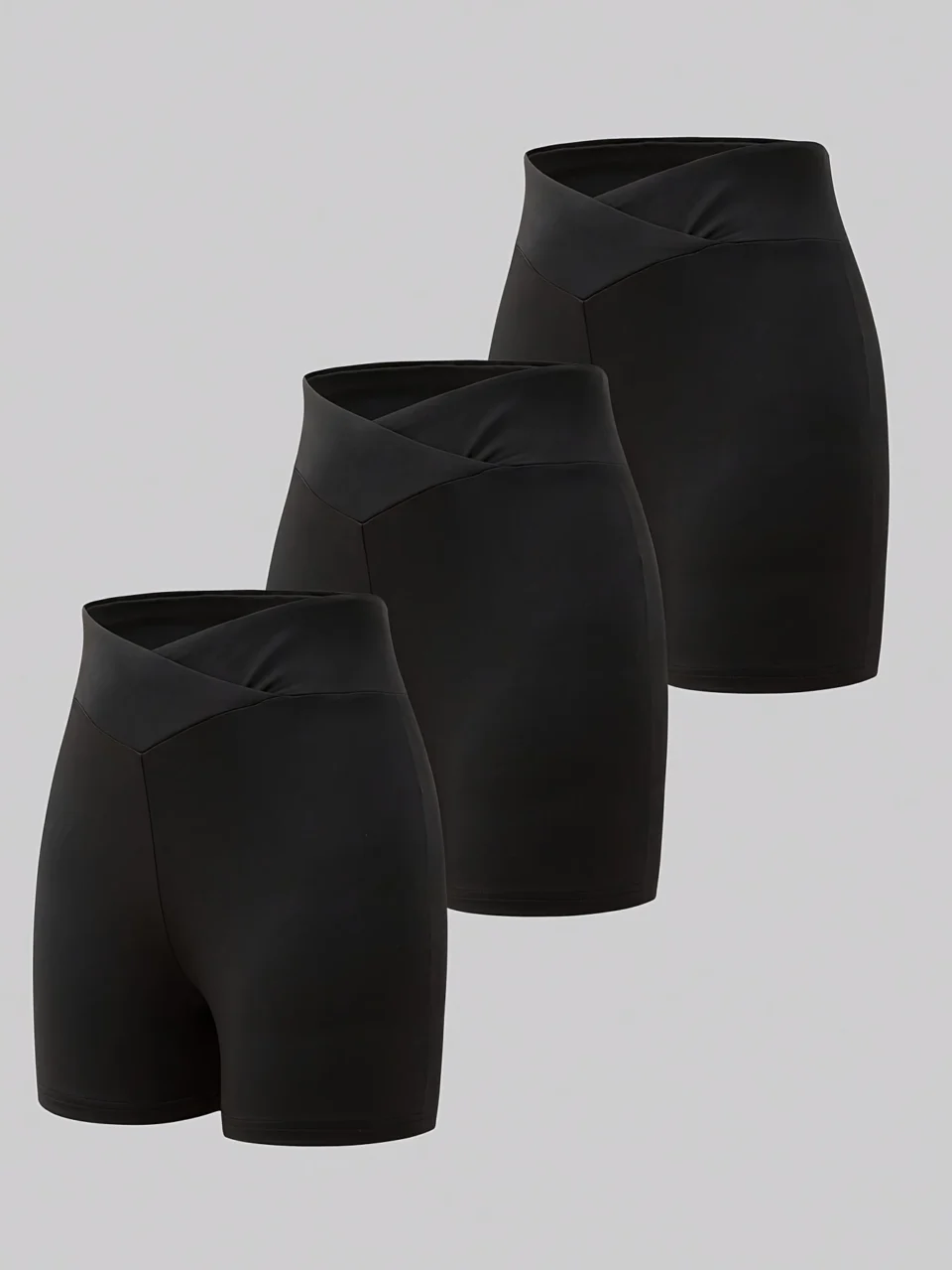 Girls Cross Waist Solid Biker Shorts Spring Summer
