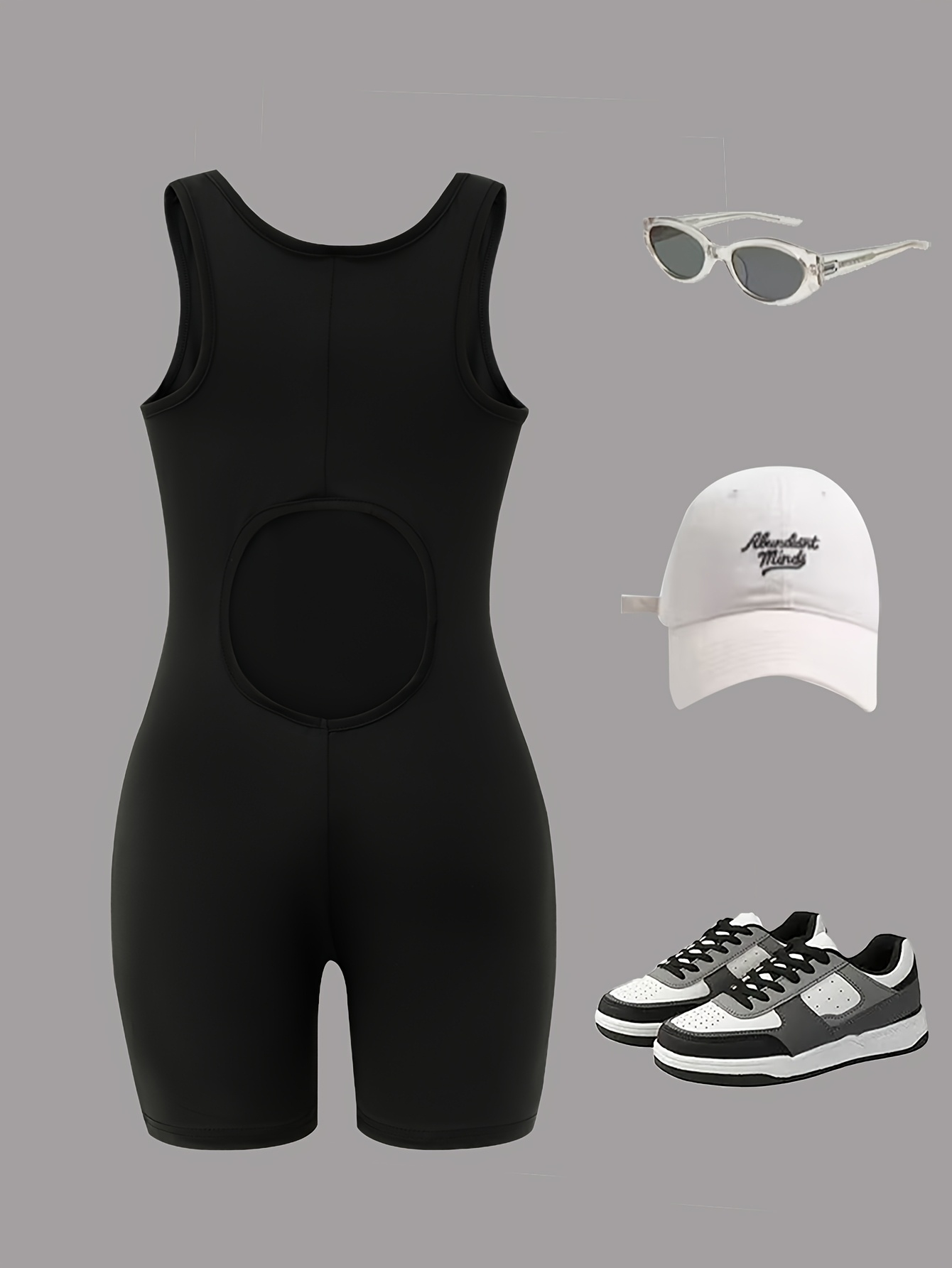 Girls Solid Stretch Unitard, Sleeveless Active One-Piece Outfit - 图片 2