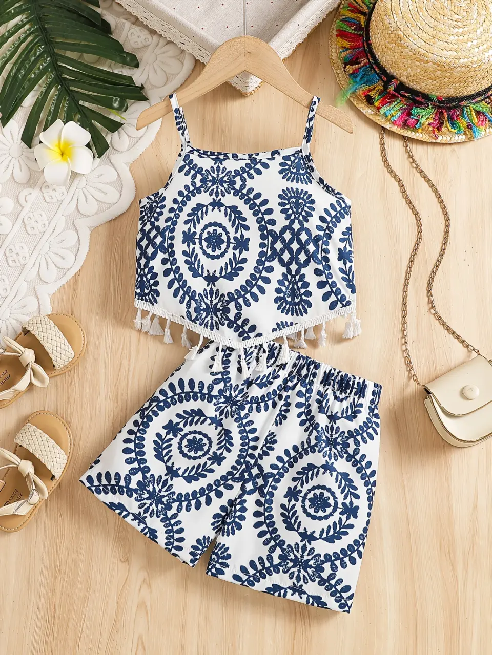 Girls Floral Cami Top and Shorts Set