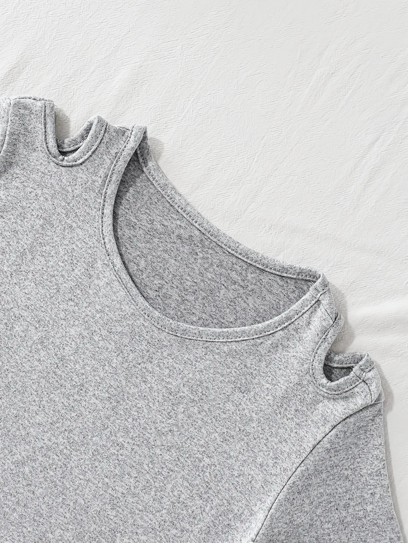 Girls Gray Solid Dress, Soft Minimal Everyday Outfit gallery view