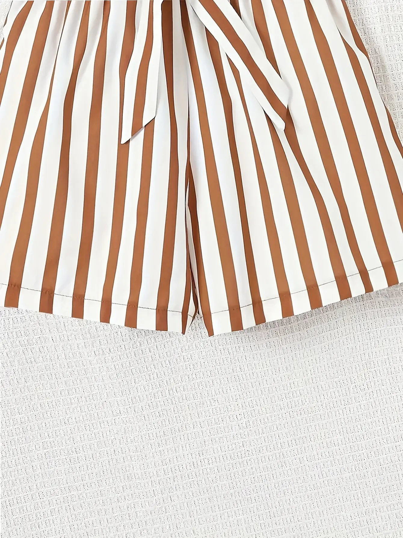 Detail 4 of Girls Print T-Shirt and Stripe Shorts Set with Belt by LUNORIANA